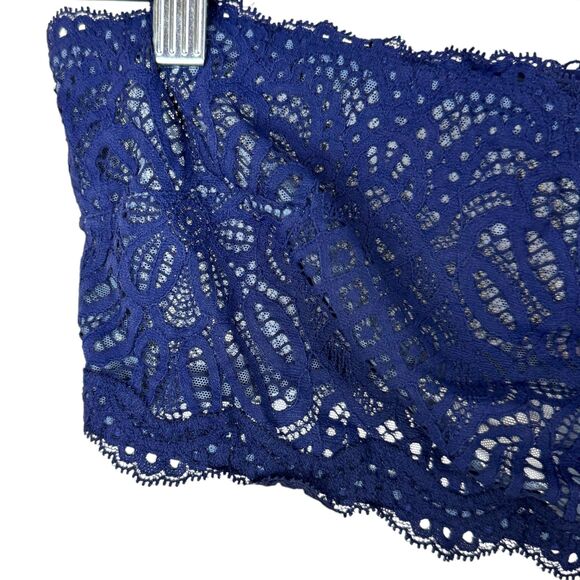 Victoria Secret Navy Blue Dream Angels strapless Bralette Lace Size Large - Picture 6 of 10